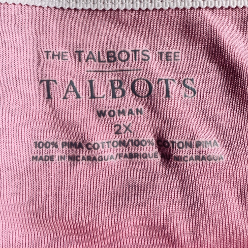 Talbots Pima Cotton Boat Neck Tee Bundle Women 2X Pink Green Purple 3/4 Sleeve - Picture 3 of 7